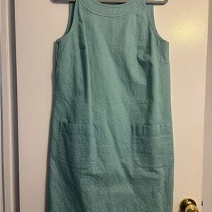 Ann Taylor Textured Sleeveless Teal Dress